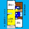 ルミエール松茂西Ⅱ 2LDKの間取り