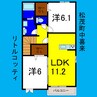 リトルコッティ 2LDKの間取り