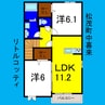 リトルコッティ 2LDKの間取り