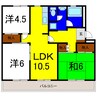 松茂マンション 3LDKの間取り