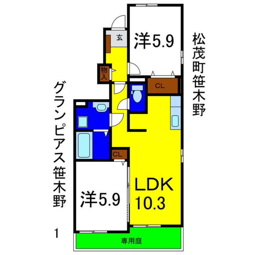 間取図 グランピアス笹木野Ⅰ