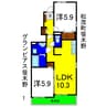 グランピアス笹木野Ⅰ 2LDKの間取り