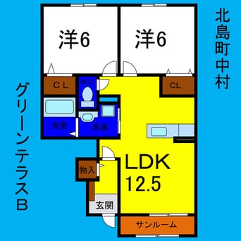 間取図 グリーンテラスＢ
