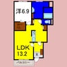 シャーメゾンガーデン松茂Ｂ 1LDKの間取り