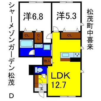 間取図 シャーメゾンガーデン松茂Ｄ
