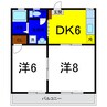 エヴァグリーン 2DKの間取り