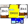 ピース・レジーナ 2DKの間取り