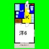 第34愛日ハイツ 1Kの間取り