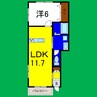 ピーススクエア笹木野A棟 1LDKの間取り