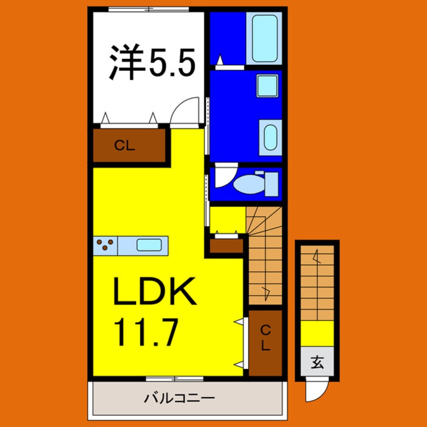 間取図 ピーススクエア笹木野A棟