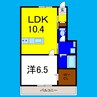 ピーススクエア笹木野B棟 1LDKの間取り