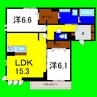 アーネスト安宅 2LDKの間取り