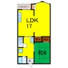 渭東ハイツ 1LDKの間取り