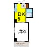 アーバンハイム東 1DKの間取り