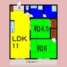 第1木内ハイツ 2LDKの間取り