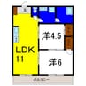 第1木内ハイツ 2LDKの間取り