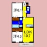 オリエンタルコート北島 2LDKの間取り