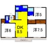 ヴィラナリー徳島 3DKの間取り