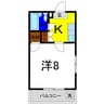 シャトル二軒屋 1Kの間取り