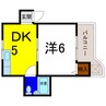 スカイハイツⅢ 1DKの間取り