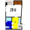 パレス鷹匠一番館 1Kの間取り