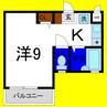 フルハウス 1Kの間取り