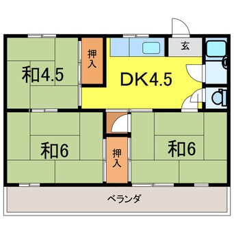 間取図 コーポおかだ