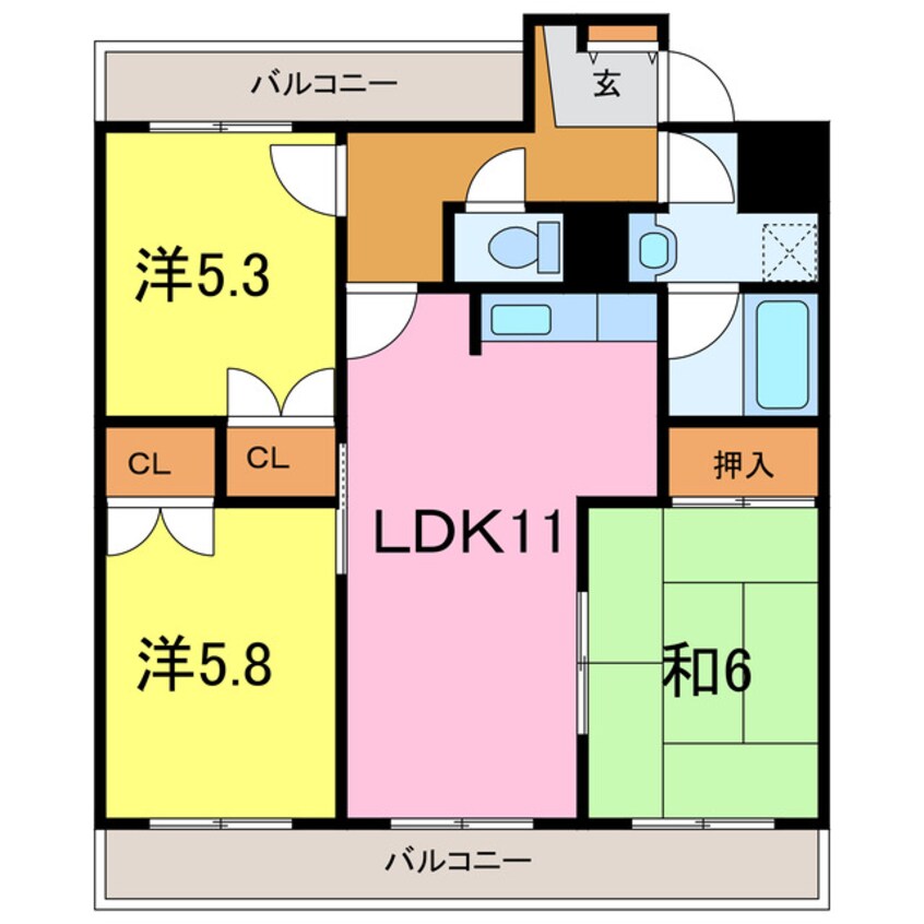 間取図 エスペランス池浦Ｂ