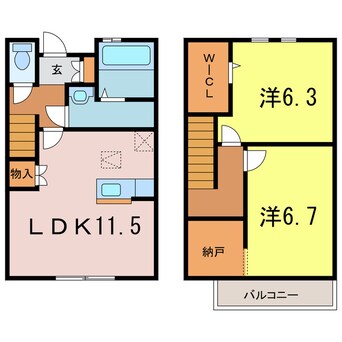 間取図 DREAM RESIDENCE 若松町B