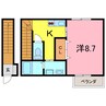 アンプルールリーブルpaseo 1Kの間取り