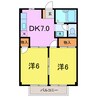 エスポワール池浦Ａ 2DKの間取り