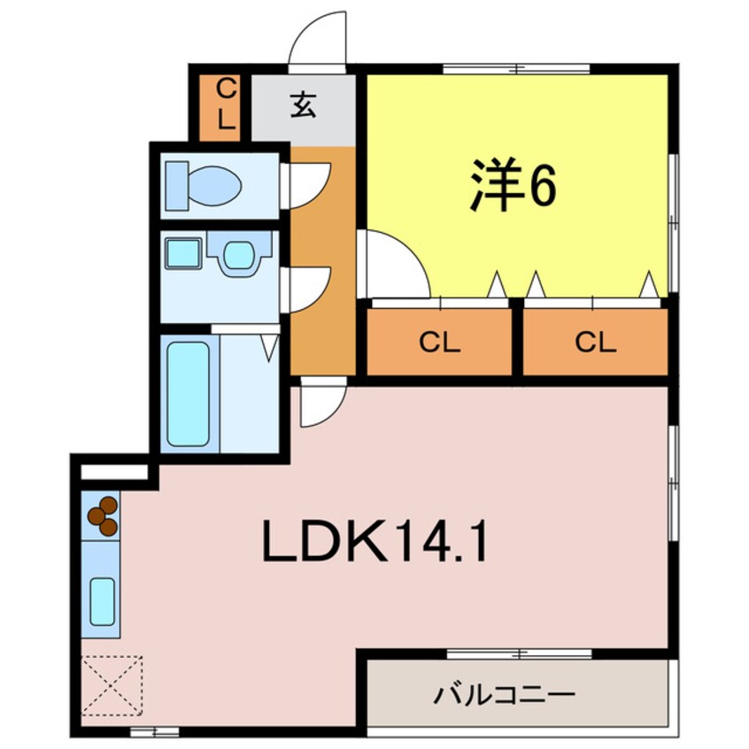 間取図 アンプルール　リーブル　パピオンA