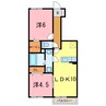 D-room神有 2LDKの間取り