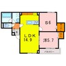 ディアコート樹々 1LDK+Sの間取り