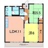 マンション久保田 2LDKの間取り