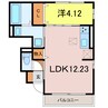 シダーコート彩 1LDKの間取り