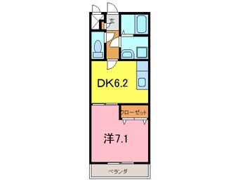 間取図 アンプルール　リーブル　Wing