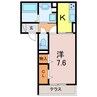 GRAND　D-ROOM上重原 1Kの間取り