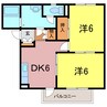 ラシーヌ 2DKの間取り