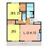 立志舎 2LDKの間取り