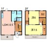 第二メゾネット上原 2LDK+Sの間取り