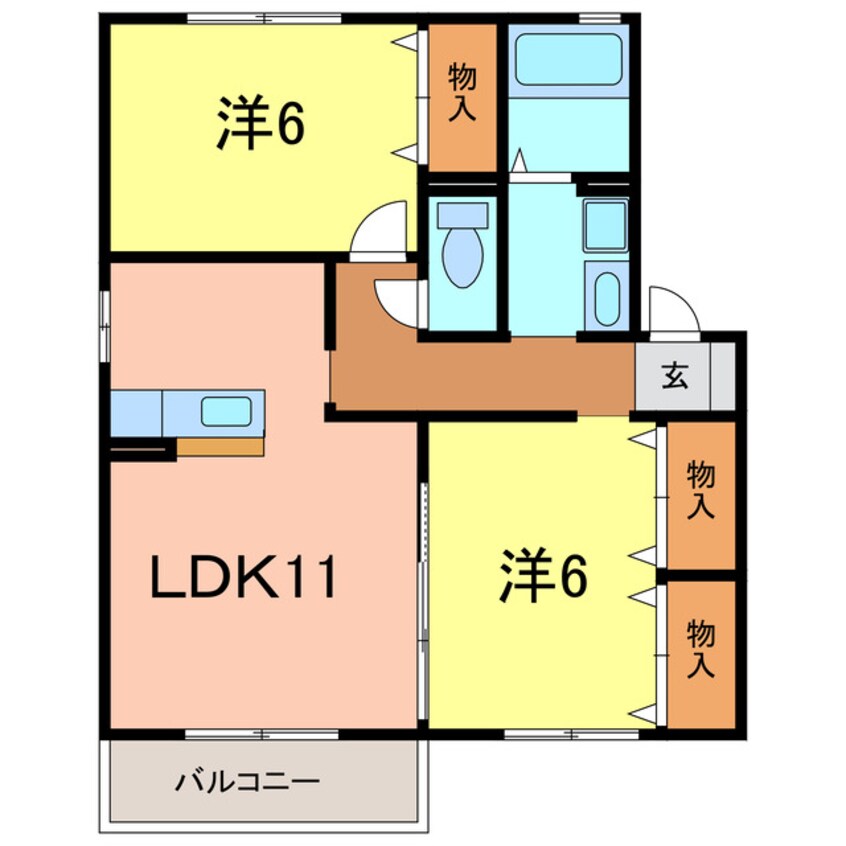 間取図 ハイム八橋