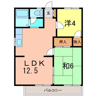 間取図 大橋ハイツB