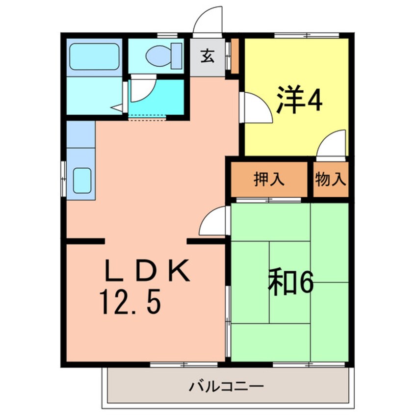 間取図 大橋ハイツB