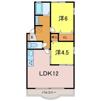 間取図 名鉄三河線/三河高浜駅 徒歩15分 2階 築24年