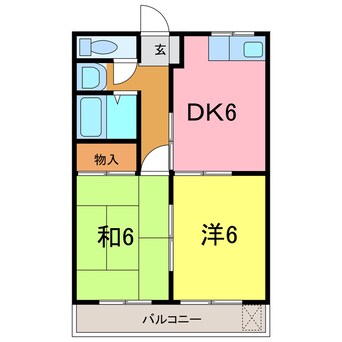 間取図 名鉄名古屋本線/知立駅 バス12分東境郵便局下車:停歩4分 3階 築36年