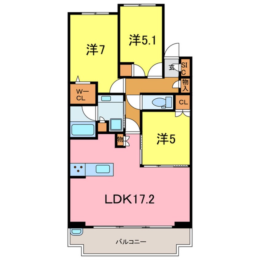 間取図 東海道本線/安城駅 徒歩7分 6階 築2年