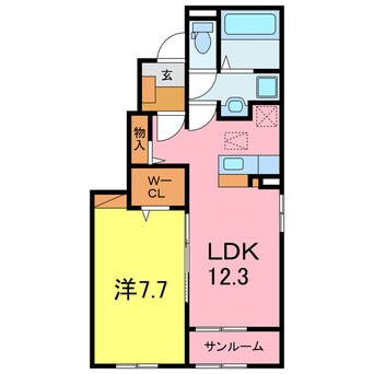 間取図 ル　カルム　森跡Ⅰ