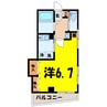 シャトレ宮町（熊谷市宮町） 1Kの間取り