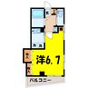 シャトレ宮町（熊谷市宮町） 1Kの間取り